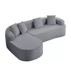 Mjkone Divano componibile a L in ciniglia da 99" con chaise longue curva Divano moderno Cloud a 3 posti