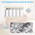 Mjkone Divano componibile a L in ciniglia da 99" con chaise longue curva Divano moderno Cloud a 3 posti