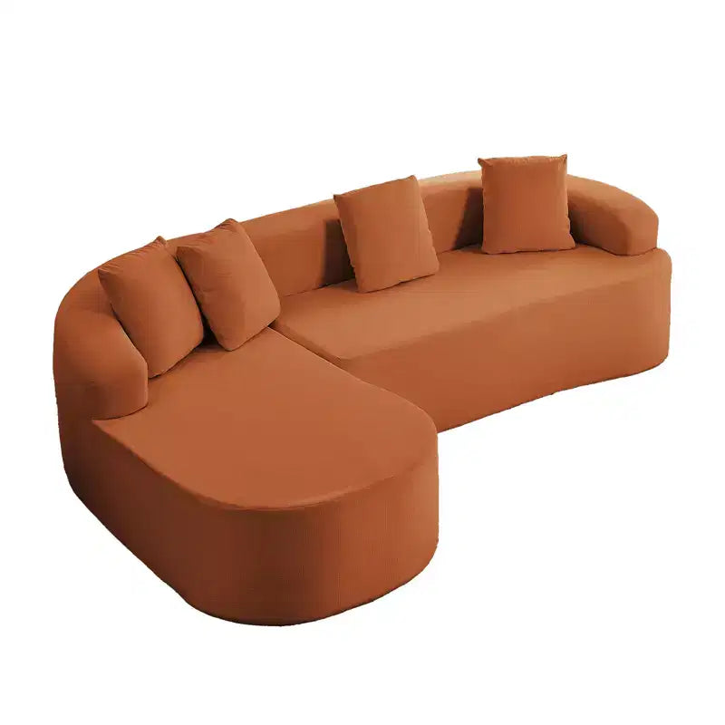 Mjkone Divano componibile a L in ciniglia da 99" con chaise longue curva Divano moderno Cloud a 3 posti