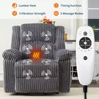 Poltrona Reclinabile con Sollevamento Elettrico, Calore e Massaggio, Recliner Elettrico con Sedile Imbottito e 2 Tasche Laterali, Poltrona Singola per Soggiorno
