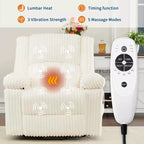 Poltrona Reclinabile con Sollevamento Elettrico, Calore e Massaggio, Recliner Elettrico con Sedile Imbottito e 2 Tasche Laterali, Poltrona Singola per Soggiorno