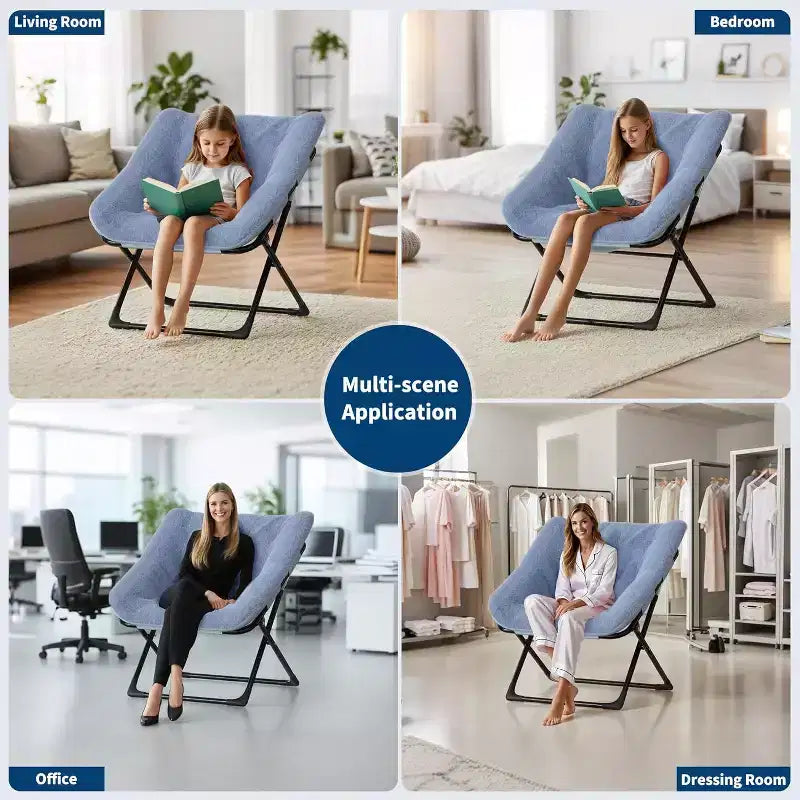 Poltrona "Lazy Sofa" con rivestimento in morbida pelliccia sintetica di coniglio, poltrona lounge ultra confortevole e accogliente per soggiorno, seduta rilassante da interni con morbido, per la casa