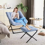 Poltrona "Lazy Sofa" con rivestimento in morbida pelliccia sintetica di coniglio, poltrona lounge ultra confortevole e accogliente per soggiorno, seduta rilassante da interni con morbido, per la casa
