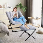 Poltrona "Lazy Sofa" con rivestimento in morbida pelliccia sintetica di coniglio, poltrona lounge ultra confortevole e accogliente per soggiorno, seduta rilassante da interni con morbido, per la casa