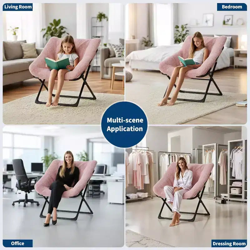 Poltrona "Lazy Sofa" con rivestimento in morbida pelliccia sintetica di coniglio, poltrona lounge ultra confortevole e accogliente per soggiorno, seduta rilassante da interni con morbido, per la casa