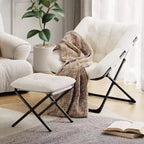 Poltrona "Lazy Sofa" con rivestimento in morbida pelliccia sintetica di coniglio, poltrona lounge ultra confortevole e accogliente per soggiorno, seduta rilassante da interni con morbido, per la casa