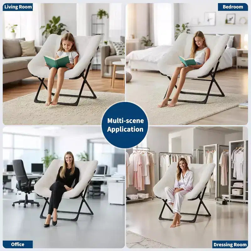Poltrona "Lazy Sofa" con rivestimento in morbida pelliccia sintetica di coniglio, poltrona lounge ultra confortevole e accogliente per soggiorno, seduta rilassante da interni con morbido, per la casa