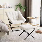 Lazy Sofa Chair with Plush Rabbit Fur Upholstery, Ultra-Comfortable and Cozy Lounge Chair for Living Room, Indoor Relaxing Seat with Soft, for Home