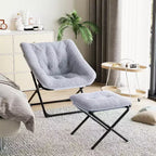 Poltrona "Lazy Sofa" con rivestimento in morbida pelliccia sintetica di coniglio, poltrona lounge ultra confortevole e accogliente per soggiorno, seduta rilassante da interni con morbido, per la casa