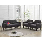 TYBOATLE 3-Piece Sofa Couch, Modern Linen Upholstered Sofa, 2-Piece Set (Loveseat & Chair) Sofa with Deep Seats for Living Room,Dark Gray