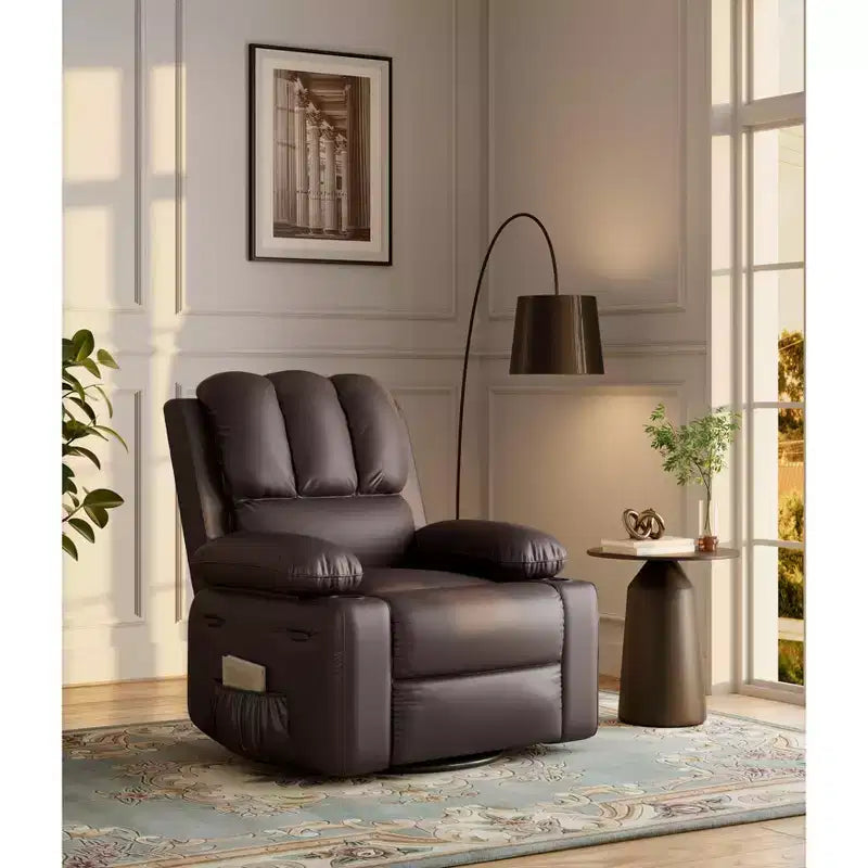 Poltrona reclinabile manuale COZONY per adulti, divano singolo in pelle PU con seduta extra-larga e supporto ergonomico per soggiorno, camera da letto, cameretta