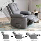 Poltrona reclinabile manuale COZONY per adulti, divano singolo in pelle PU con seduta extra-larga e supporto ergonomico per soggiorno, camera da letto, cameretta