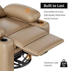 Poltrona reclinabile manuale COZONY per adulti, divano singolo in pelle PU con seduta extra-larga e supporto ergonomico per soggiorno, camera da letto, cameretta