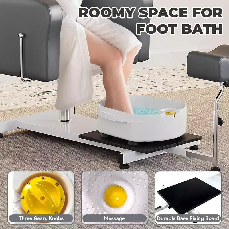 Poltrona Reclinabile per Pedicure con Sgabello, Poggiapiedi e Vasca Massaggiante, per Poltrone Pedicure, Saloni di Bellezza e Spa
