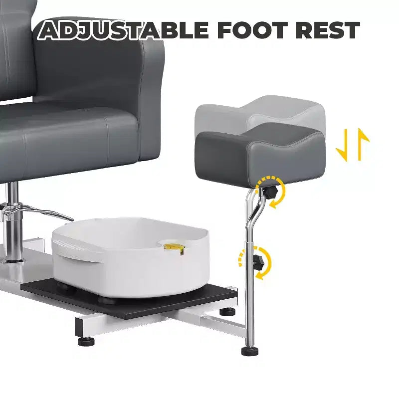Poltrona Reclinabile per Pedicure con Sgabello, Poggiapiedi e Vasca Massaggiante, per Poltrone Pedicure, Saloni di Bellezza e Spa