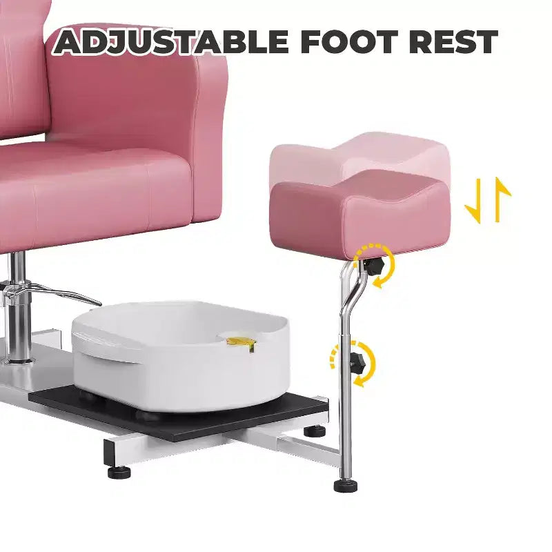 Poltrona Reclinabile per Pedicure con Sgabello, Poggiapiedi e Vasca Massaggiante, per Poltrone Pedicure, Saloni di Bellezza e Spa