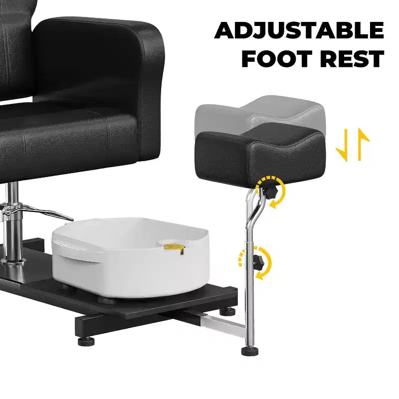 Poltrona Reclinabile per Pedicure con Sgabello, Poggiapiedi e Vasca Massaggiante, per Poltrone Pedicure, Saloni di Bellezza e Spa