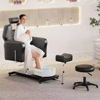Poltrona Reclinabile per Pedicure con Sgabello, Poggiapiedi e Vasca Massaggiante, per Poltrone Pedicure, Saloni di Bellezza e Spa