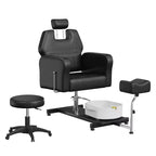 Reclining Pedicure Chair Sofa with Stool, Footrest & Massage Foot Basin,for Foot Bath Pedicure Chairs, Beauty Spa Salon