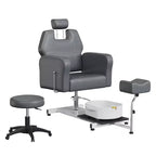 Poltrona Reclinabile per Pedicure con Sgabello, Poggiapiedi e Vasca Massaggiante, per Poltrone Pedicure, Saloni di Bellezza e Spa