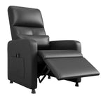 Power Lift Recliner Chair, Overstuffed PU Leather Single Sofa with Tall Back & 2 Side Pockets, Adjustable Home Theater Seating for Living Room
