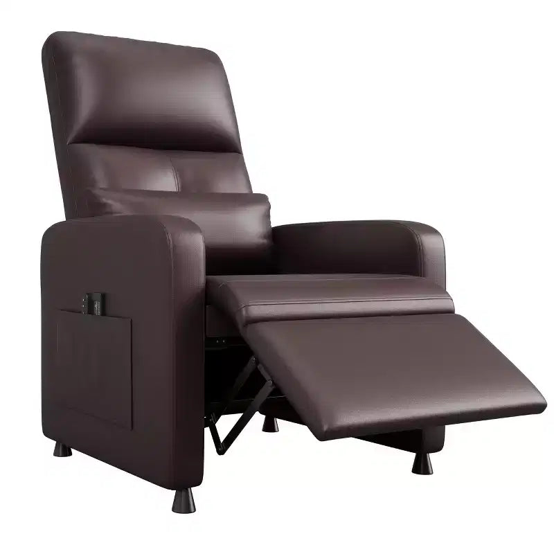 Poltrona Reclinabile Power Lift, Divano Singolo Imbottito in Pelle PU con Schienale Alto e 2 Tasche Laterali, Seduta Regolabile per Home Theater per Soggiorno
