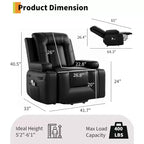 Poltrona reclinabile, sedili home theater con supporto lombare, divano reclinabile in similpelle PU, poltrona reclinabile per anziani per soggiorno, bordeaux