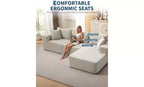 Divano componibile modulare GustoWave 108 con chaise longue | Sofà a L soffice e compresso per soggiorno | Design divano letto, Beige