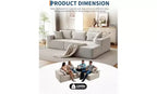 Divano componibile modulare GustoWave 108 con chaise longue | Sofà a L soffice e compresso per soggiorno | Design divano letto, Beige