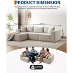 Divano componibile modulare GustoWave 108 con chaise longue | Sofà a L soffice e compresso per soggiorno | Design divano letto, Beige