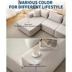 Divano componibile modulare GustoWave 108 con chaise longue | Sofà a L soffice e compresso per soggiorno | Design divano letto, Beige