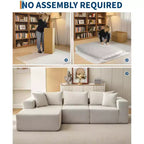 Divano componibile modulare GustoWave 108 con chaise longue | Sofà a L soffice e compresso per soggiorno | Design divano letto, Beige