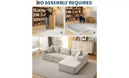 Divano componibile modulare GustoWave 108 con chaise longue | Sofà a L soffice e compresso per soggiorno | Design divano letto, Beige