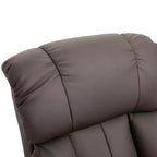 Poltrona reclinabile con poggiapiedi pouf, poltrona reclinabile massaggiante vibrante con rivestimento in ecopelle e base girevole in legno per soggiorno e camera da letto