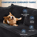 Divano componibile reversibile GustoWave da 106 pollici, divano a L Cloud con chaise longue oversize, divano contemporaneo a 3 posti con memory