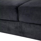 PexFix Poltrona singola in velluto imbottita, divano componibile, poltrona moderna con braccioli e gambe in legno per soggiorno, camera da letto, ufficio, nera