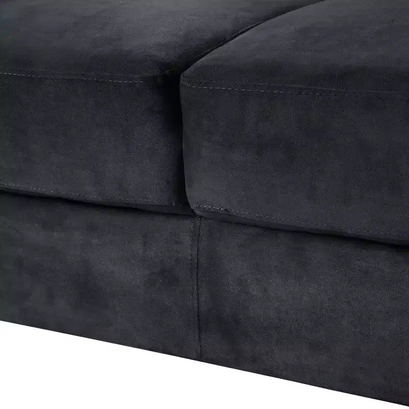 PexFix Poltrona singola in velluto imbottita, divano componibile, poltrona moderna con braccioli e gambe in legno per soggiorno, camera da letto, ufficio, nera