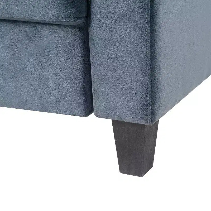 PexFix Divano singolo imbottito in velluto, divano componibile, poltrona moderna con braccioli e gambe in legno per soggiorno, camera da letto, ufficio, grigio