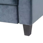 PexFix Divano singolo imbottito in velluto, divano componibile, poltrona moderna con braccioli e gambe in legno per soggiorno, camera da letto, ufficio, grigio