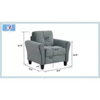PexFix 35 L x 32,75 H Poltrona Singola Rivestita in Velluto con Schienale Trapuntato a Bottone, Poltrona Moderna per Soggiorno Camera da Letto Ufficio, Grigio