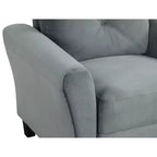 PexFix 35 L x 32,75 H Poltrona Singola Rivestita in Velluto con Schienale Trapuntato a Bottone, Poltrona Moderna per Soggiorno Camera da Letto Ufficio, Grigio