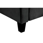 PexFix 35 L x 32,75 H Poltrona Singola Rivestita in Velluto con Schienale Trapuntato a Bottone, Poltroncina Moderna per Soggiorno, Camera da Letto, Ufficio, Nera