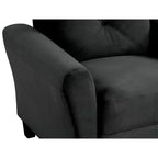 PexFix Divanetto 2 Posti in Velluto con Schienale Trapuntato a Bottone, Comodo Divano Moderno Sezionale per Soggiorno, Camera da Letro, Ufficio, Nero