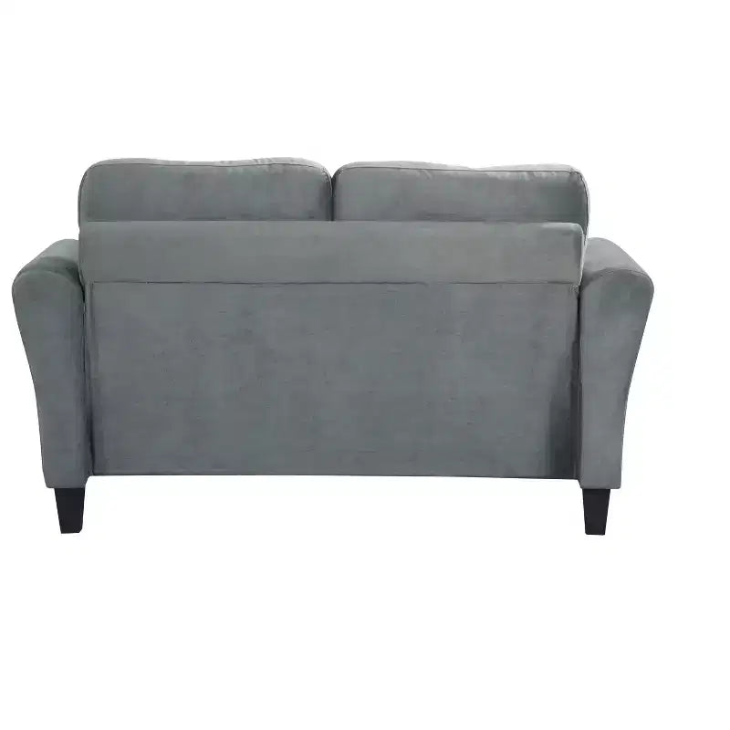 PexFix Divanetto 2 Posti Imbottito in Velluto con Schienale Trapuntato a Bottone Comodo Divano Sezionale Moderno per Soggiorno Camera da Letto Ufficio Grigio