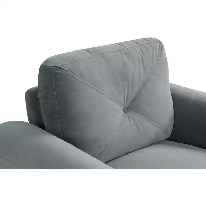 PexFix Divanetto 2 Posti Imbottito in Velluto con Schienale Trapuntato a Bottone Comodo Divano Sezionale Moderno per Soggiorno Camera da Letto Ufficio Grigio