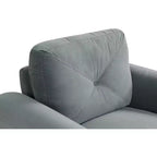 PexFix Divanetto 2 Posti Imbottito in Velluto con Schienale Trapuntato a Bottone Comodo Divano Sezionale Moderno per Soggiorno Camera da Letto Ufficio Grigio