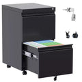Vertical File Cabinet 2-Drawer, Metal Filing Cabinet with Lock for Legal Letter Size, Mobile Office Storage Solution Under Desk