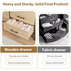 Cassettiera a 6 cassetti con spazio extra-large, MDF e PB, gamba a R