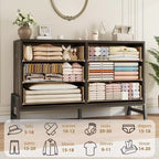 Cassettiera a 6 cassetti con spazio extra-large, MDF e PB, gamba a R