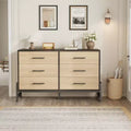 6-Drawer Dresser for Bedroom with Extra-Large Storage Space, Freestanding Wooden Wardrobe for Living Room